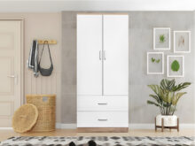 Roupeiro Milan (Branco, Carvalho Claro)(2 portas)