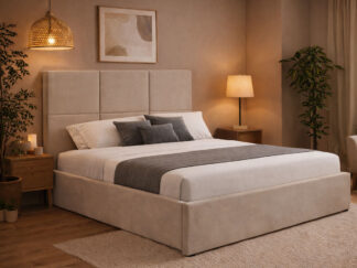 Cama Elegance com Estrado Elevatório (Bege)