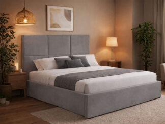Cama Elegance com Estrado Elevatório (Cinza)